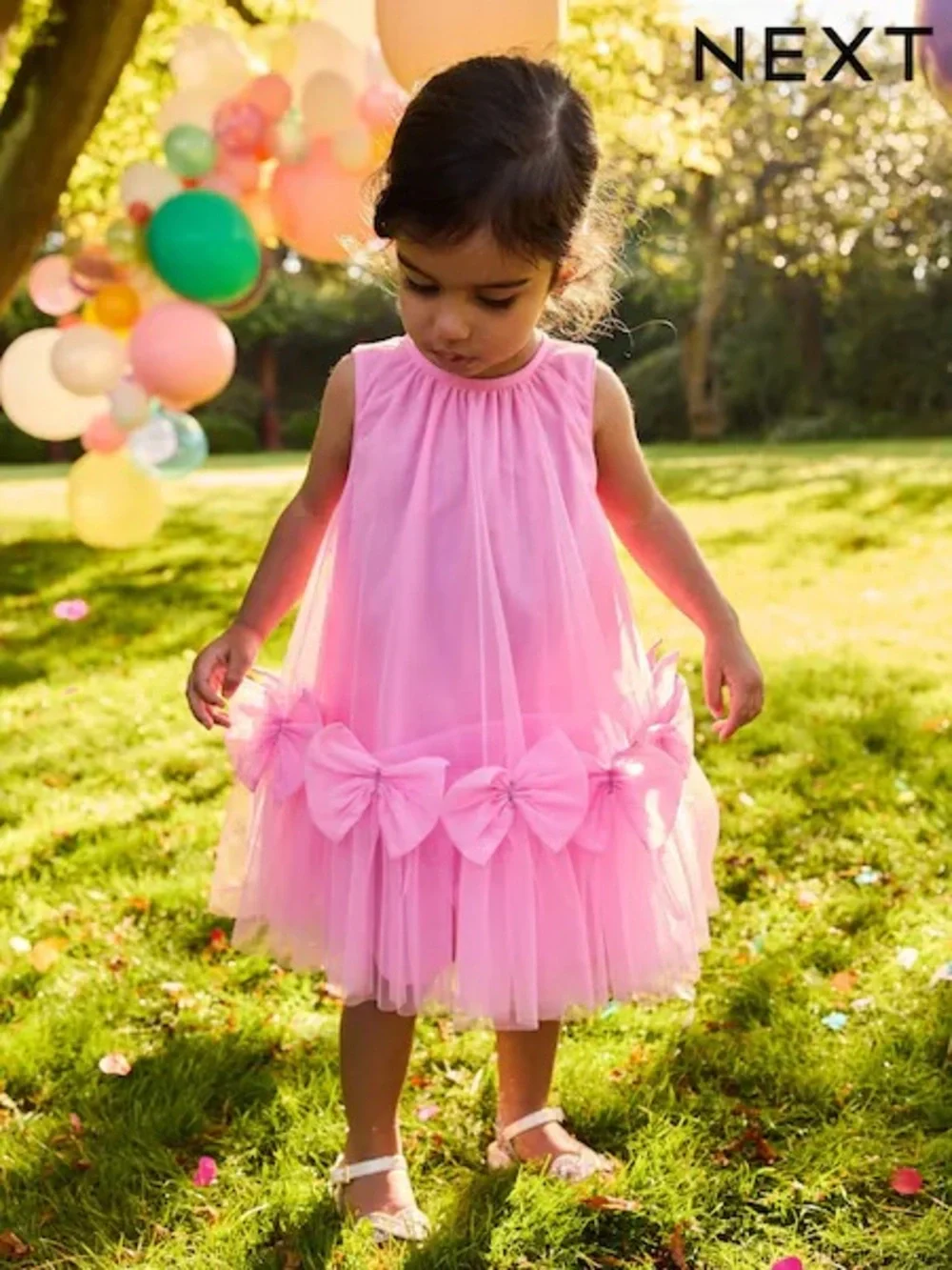 NWOT! NEXT Girls Tulle Dress with Bow Detail Sz 5-6years